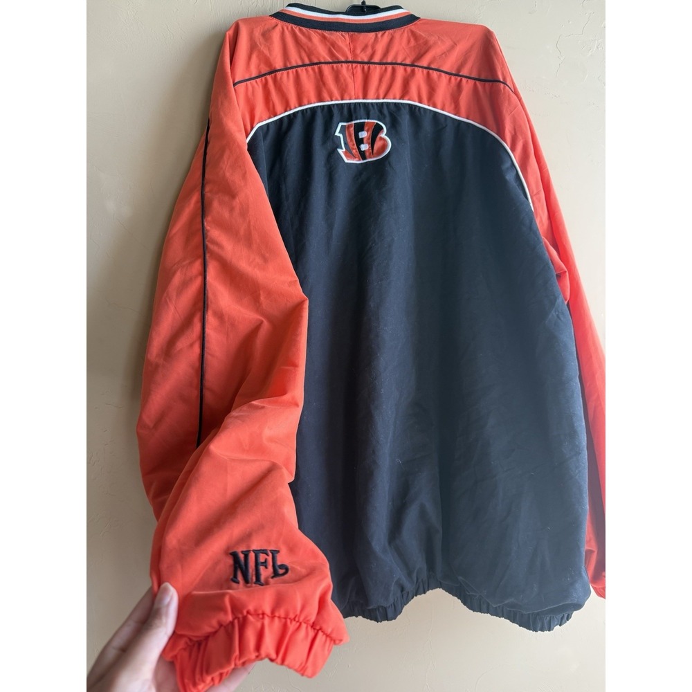 Bengals Pullover Windbreaker NFL 2XL Orange And Black - Picture 3 of 3